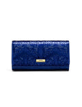 CAROLINA LARGE PATENT LEATHER WALLET WITH RFID - BLUE