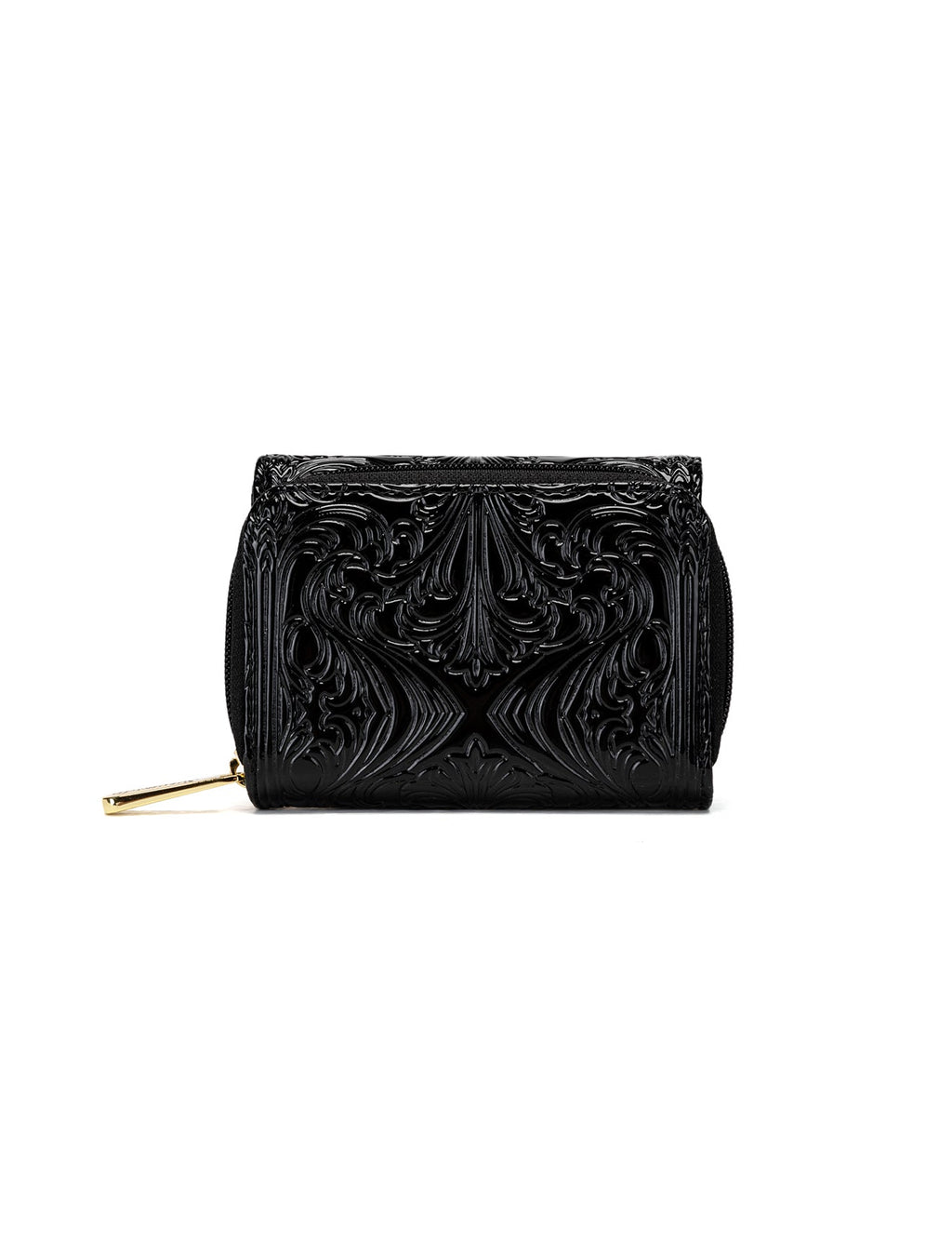 CAROLINA SMALL PATENT LEATHER WALLET WITH RFID - BLACK