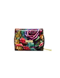 ROSETTA SMALL PATENT LEATHER WALLET WITH RFID - ROSE PRINT