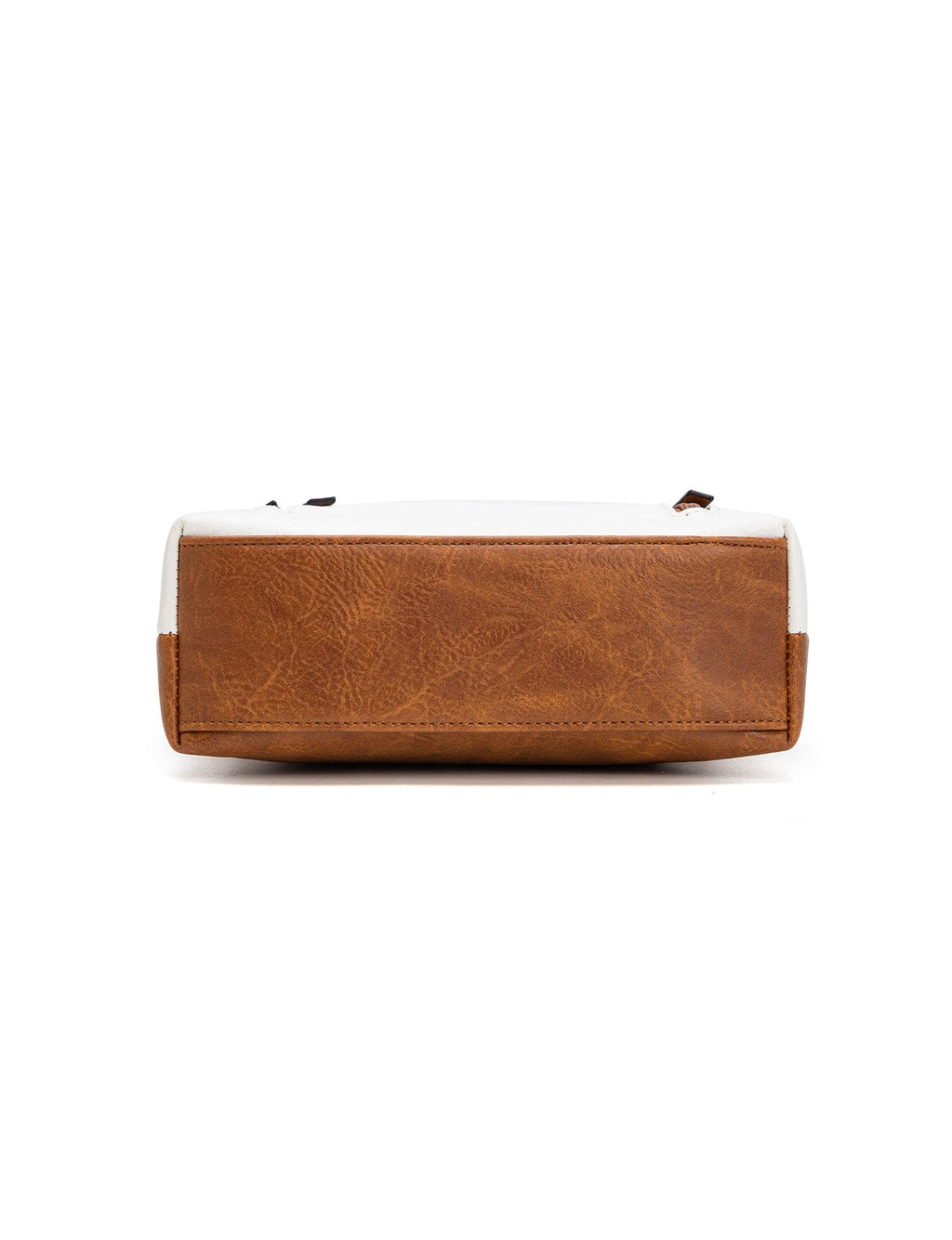 MIRANDA XBODY BAG WITH ZIPS - TAN & WHITE