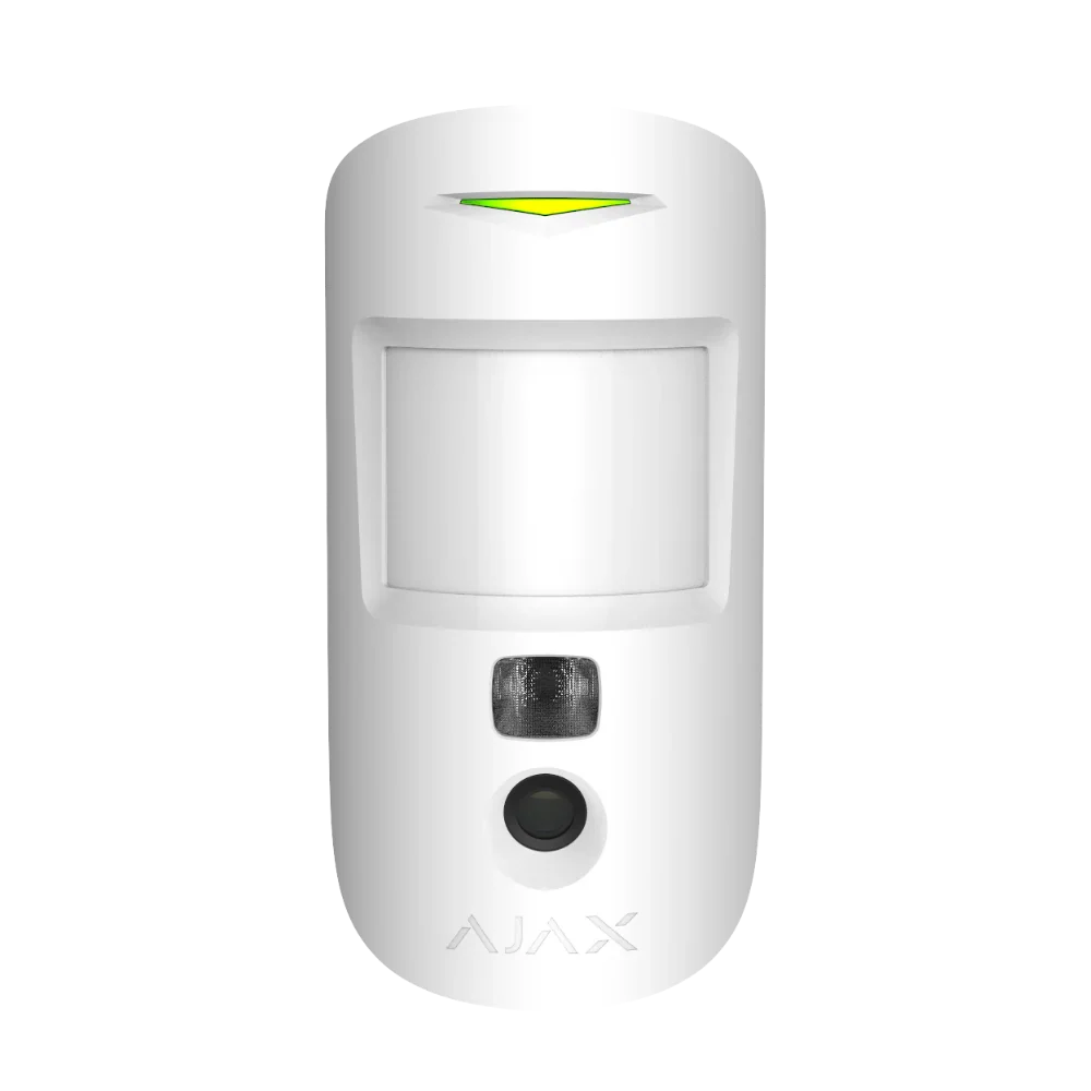 AJAX#117754 Ajax MotionCam HDR Jeweller Wireless Motion Detector with Visual Alarm Verification & Pet Immunity – White / Black
