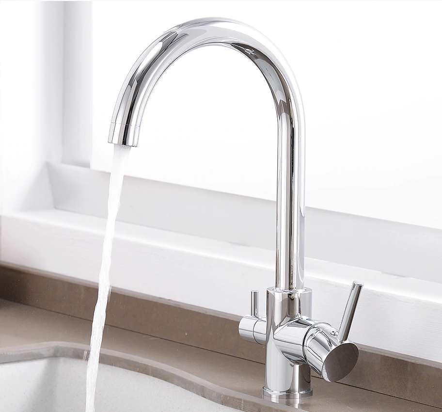 3 Way Mixer Tap Gold Umbrella Style 360 Rotation