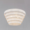 Avalon Five Tiered Rope Chandelier - White/Nickel