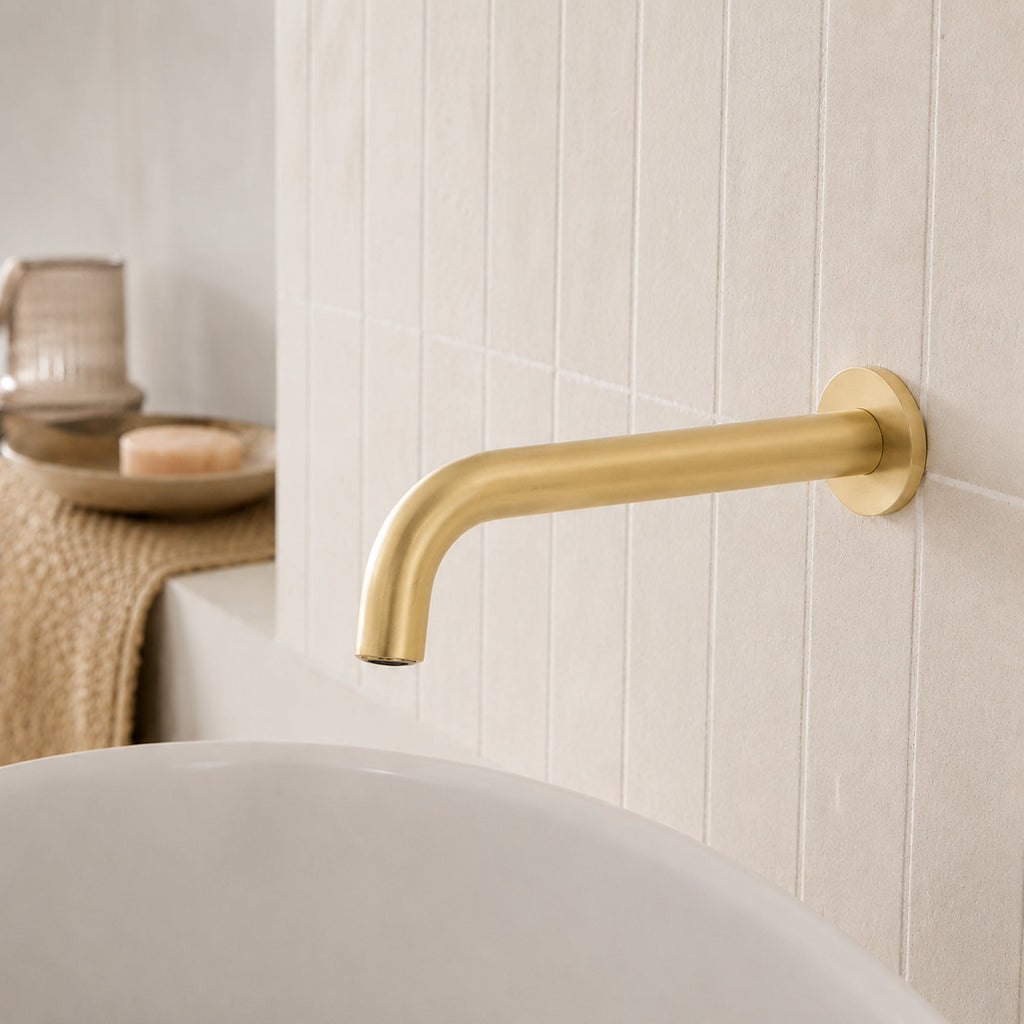 Reno Wall Spout - Brushed Brass