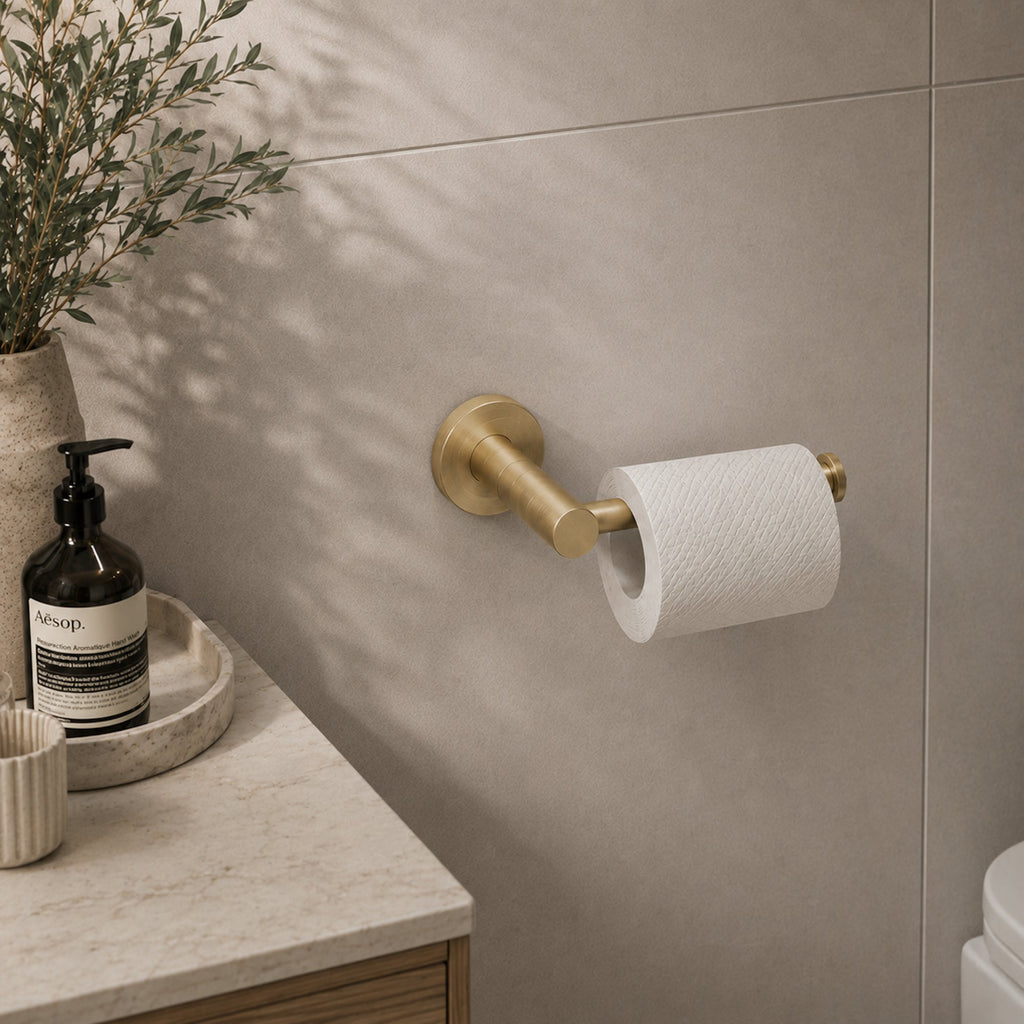 Reno Toilet Roll Holder - Brushed Brass