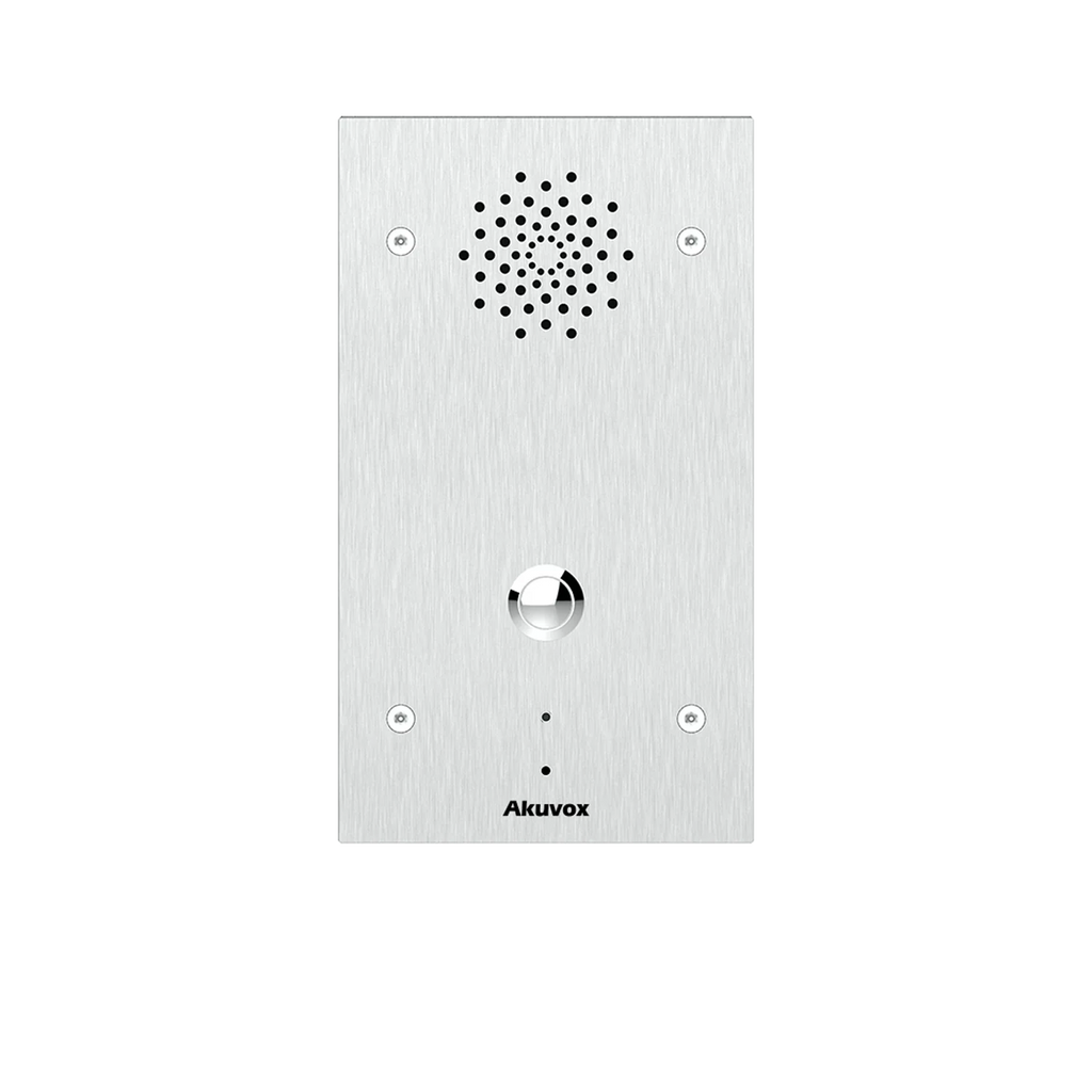 Akuvox E21A SIP Vandal-Resistant Audio Call Station – 316 Stainless Steel, Panic Button, Dual Relays, IP65, Surface Mount