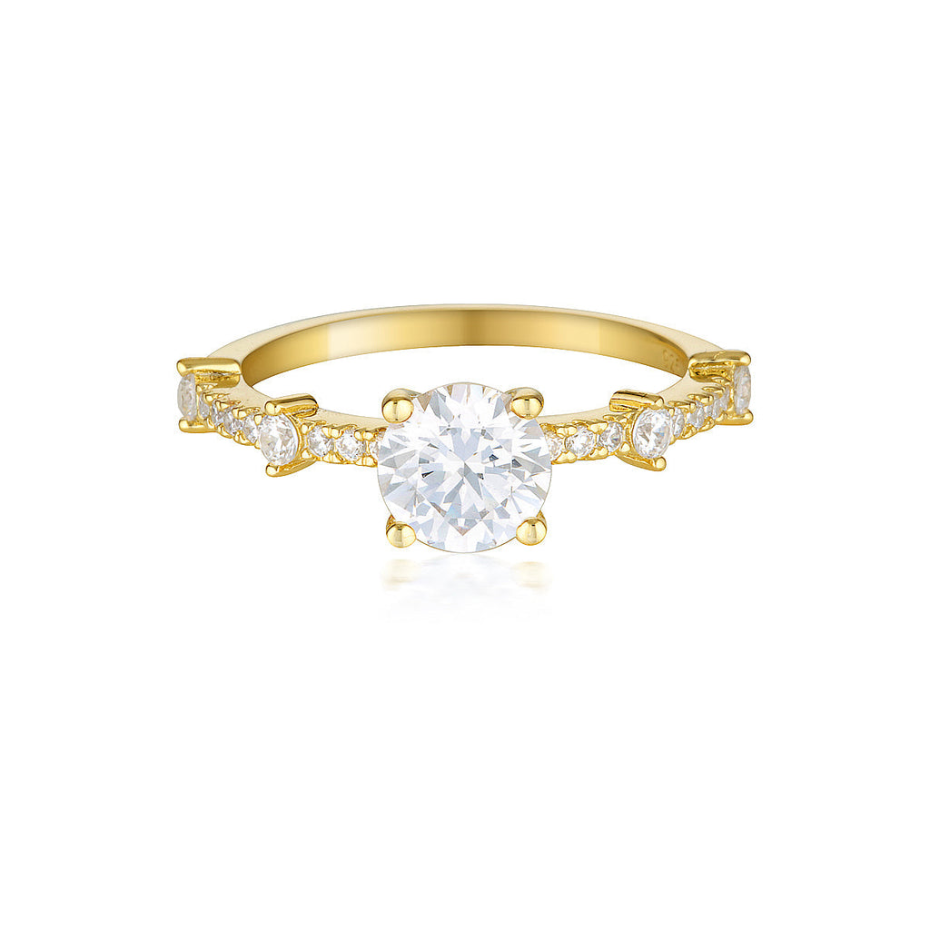 GEORGINI RED CARPET GALA SOLITAIRE RING GOLD