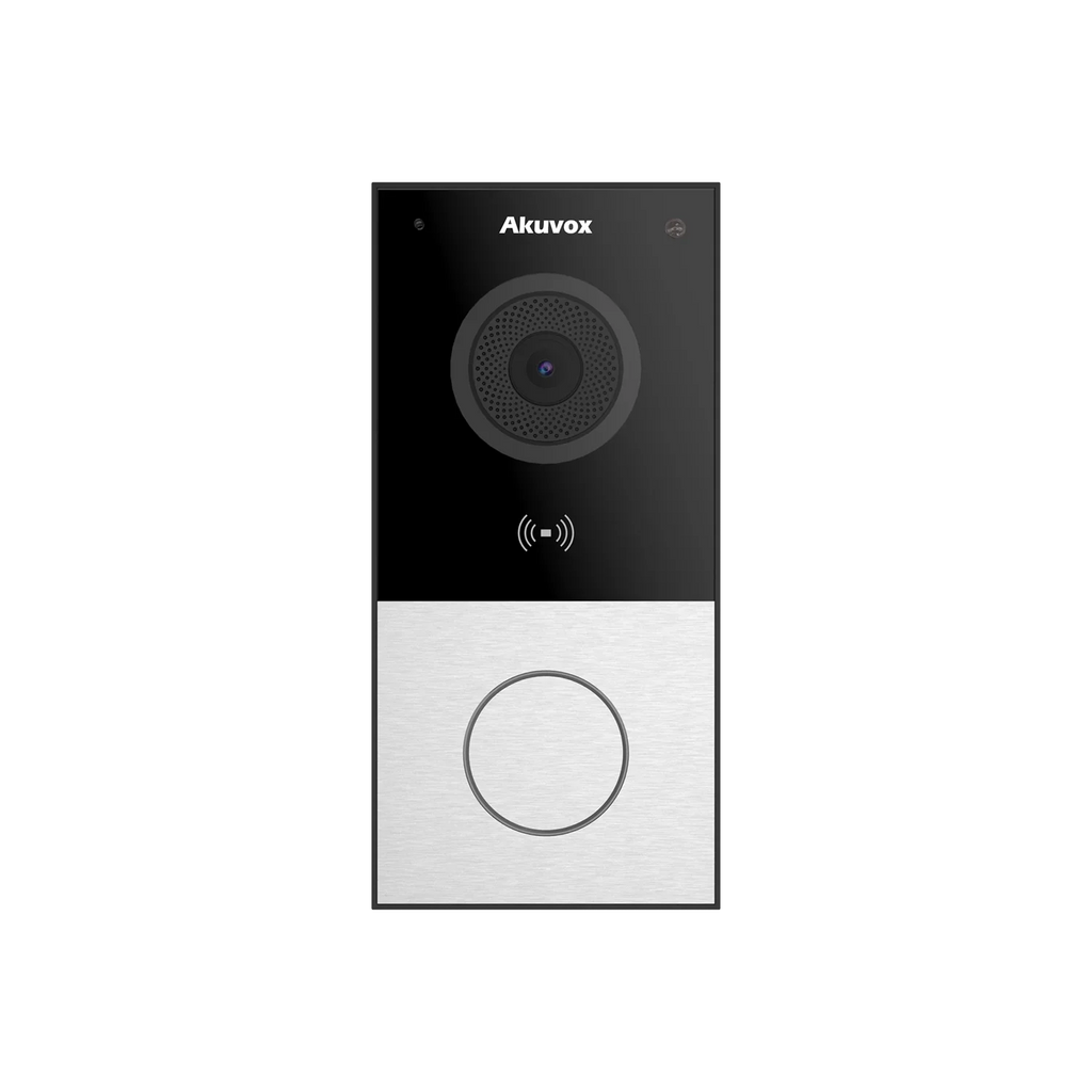 Akuvox E12S Single-Button IP Video Door Phone – 2MP Camera, SIP, RFID, NFC, Bluetooth, Mobile Access, IP65 Rated SKU:E12W-SEC