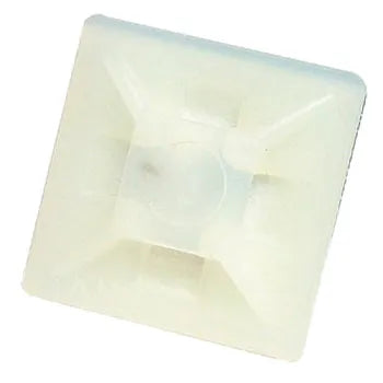 CTB36 Self-Adhesive Cable Tie Base – 19mm x 19mm x 3.5mm, White Polymer Plastic, Packet of 25 | Cable Mounting Base for 4.8mm Ties
