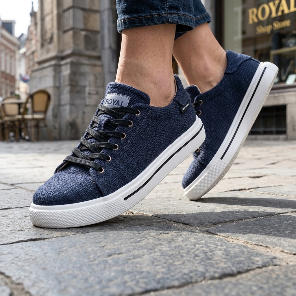 Dark Navy Organic Hemp Lace-Up Shoes – Vegan Natural Rubber Sole