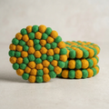 Australian Colours / Green & Mustard Wool Felt Coasters – Set of 4