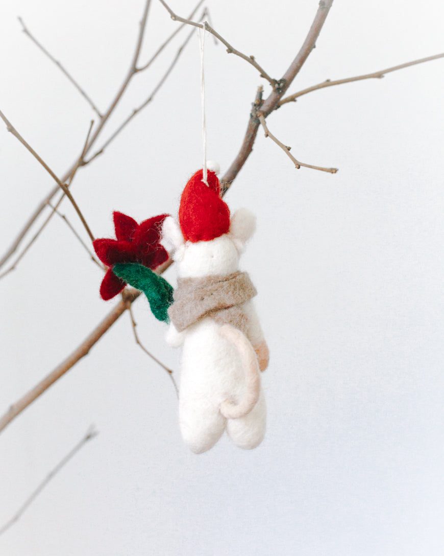 Flower Mouse Felt Ornament