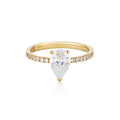 Georgini Gold Pear Cut and Round Brilliant 1.5tcw Engagement Ring in 9ct Yellow Gold