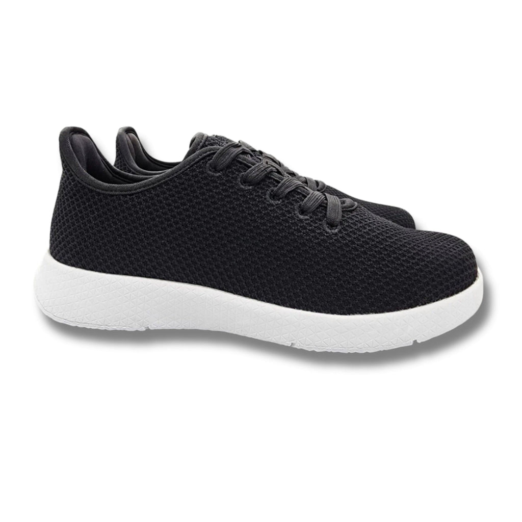 Axign River Lightweight Casual Orthotic Shoe - Black w/White Soles (Mens)