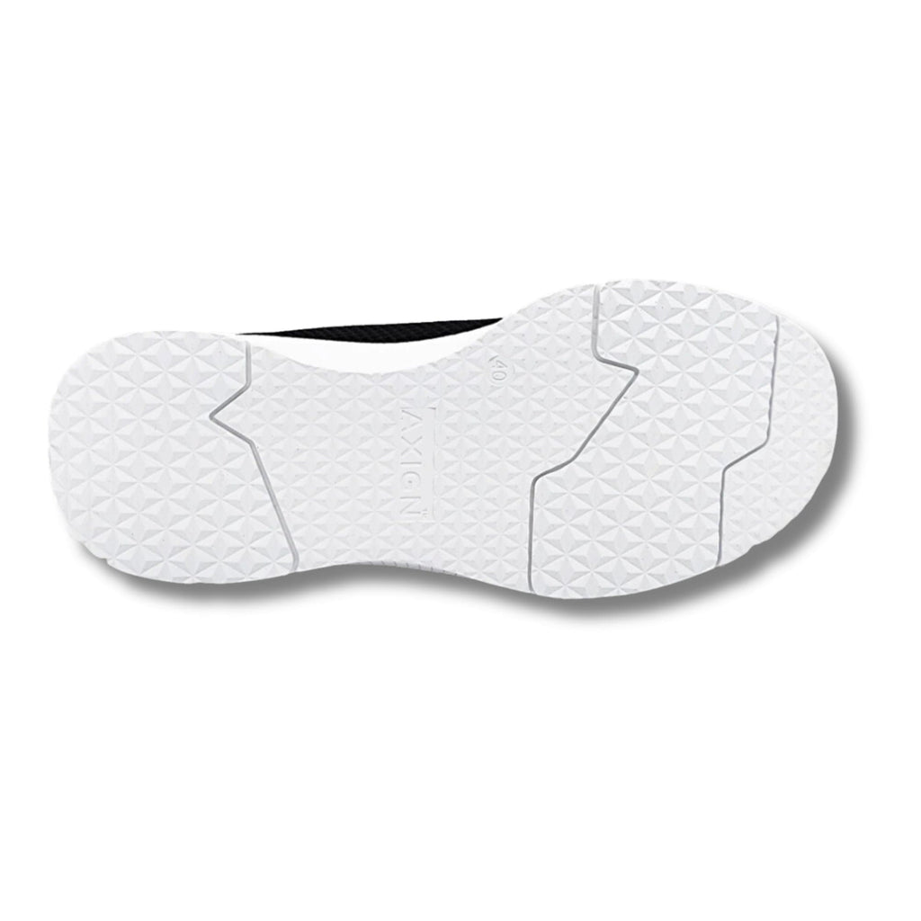 Axign River Lightweight Casual Orthotic Shoe - Black w/White Soles (Mens)