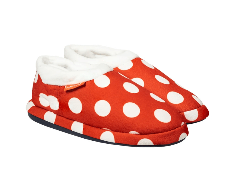 Archline Orthotic Slippers Closed – Red with White Polkadots