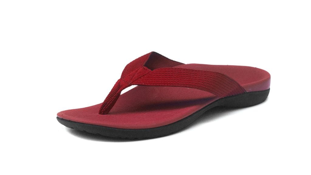 Axign Premium Orthotic Flip Flops with Arch Support – Wine Red (Mens)