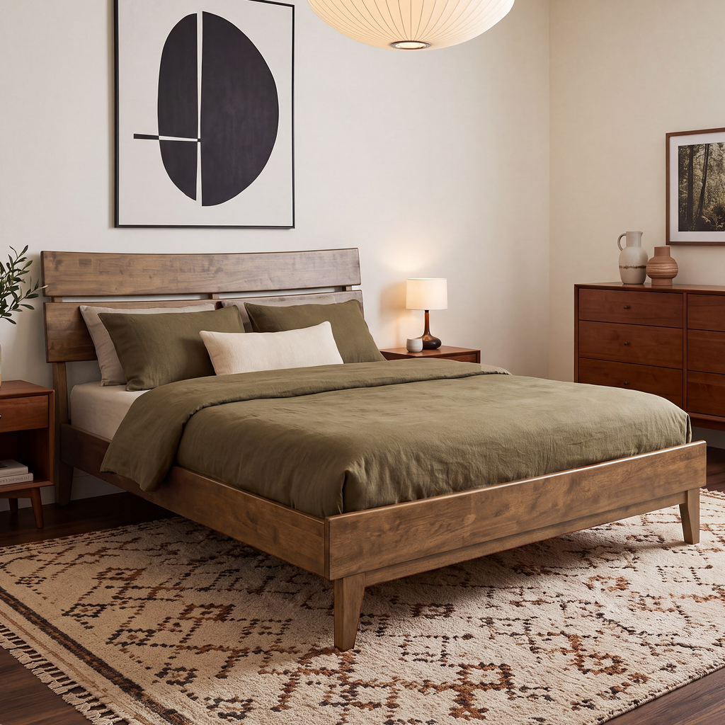 Aurora Solid Wood Bed Frame