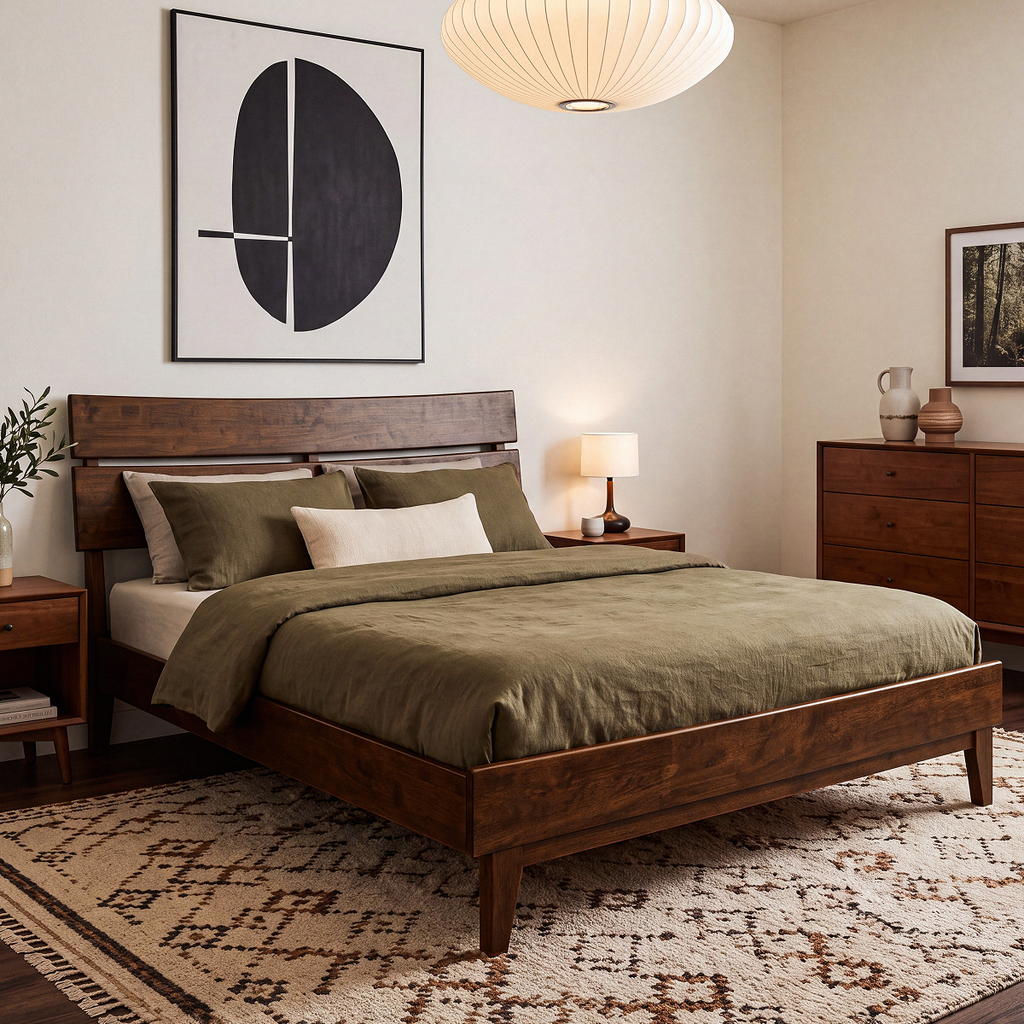 Aurora Solid Wood Bed Frame
