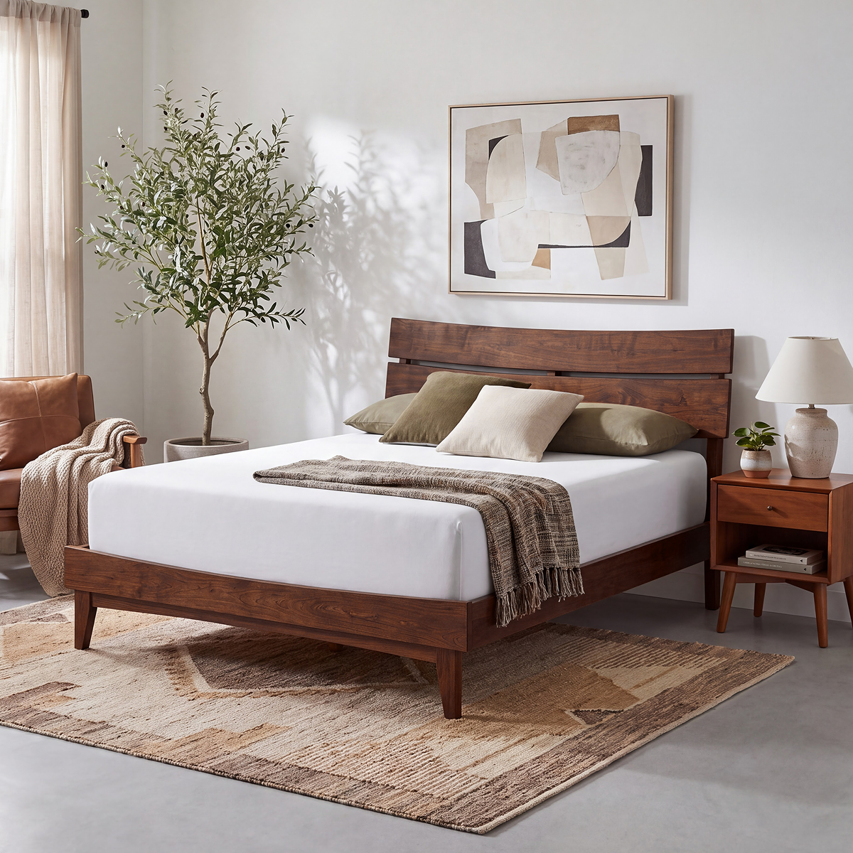 Aurora Solid Wood Bed Frame