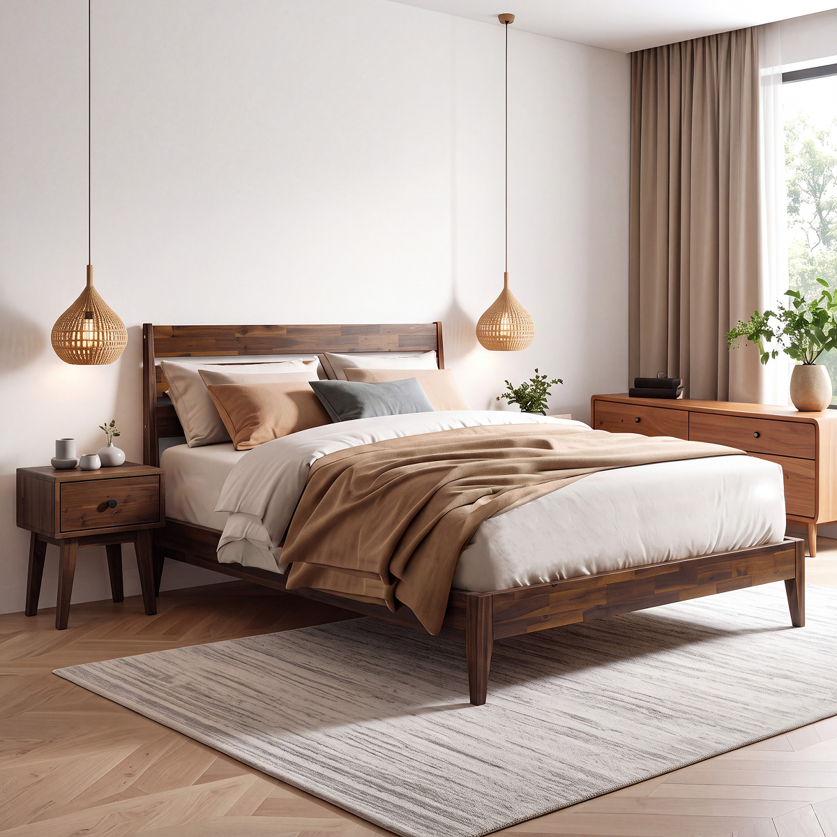 Sofia Solid Wood Bedside Table