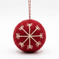 Red Snowflake Wool Felt Christmas Bauble Ornament