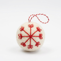 White Snowflake Wool Felt Christmas Bauble Ornament