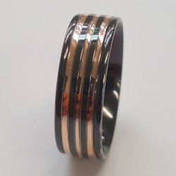 9ct Rose Gold / Zirconium Wedder IN1862
