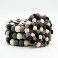 Monochrome Pebble / Black Wool Felt Coasters – Set of 4