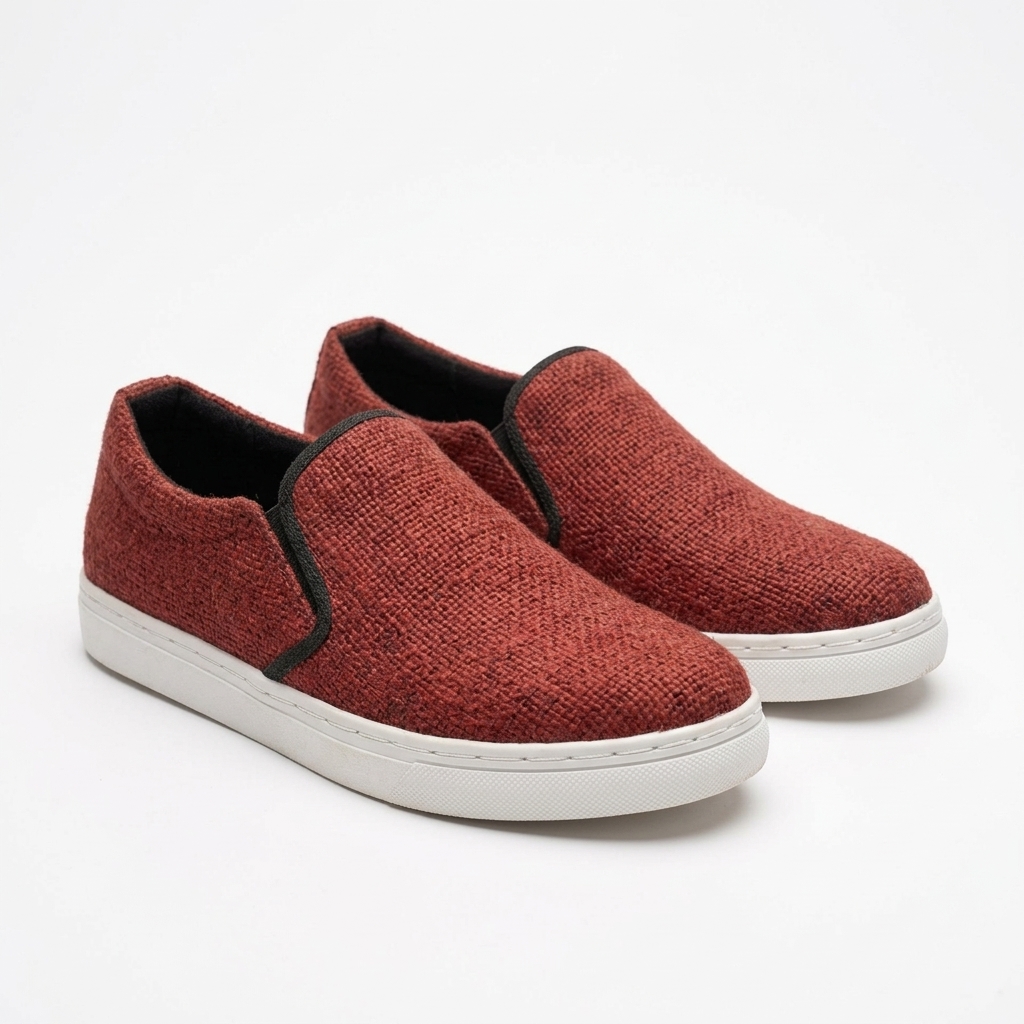Rustic Red Hemp Slip-On Shoes – Organic Vegan Hemp Shoes
