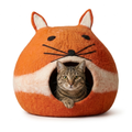 Fox Shaped Wool Cat Cave Bed