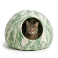 Green Marble Wool Cat Cave Bed