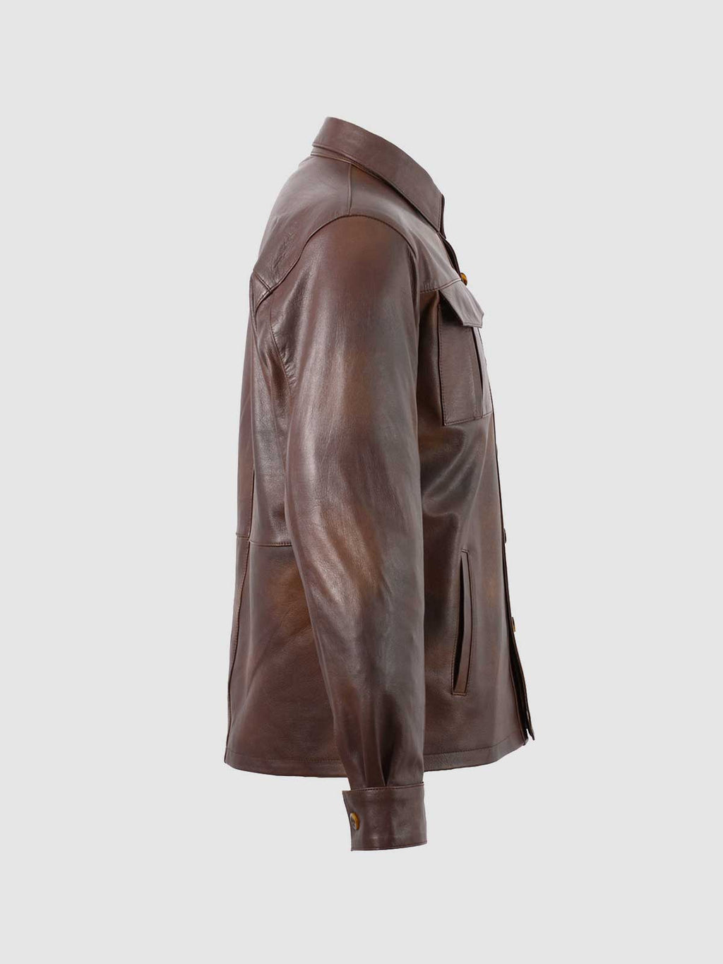 Brown Leather Spring Shirt