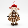Parisian Timekeeper Sheep Wool Felt Christmas Ornament