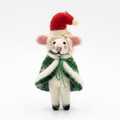 The Winter Wanderer Sheep in Green Snowflake Cape Christmas Ornament