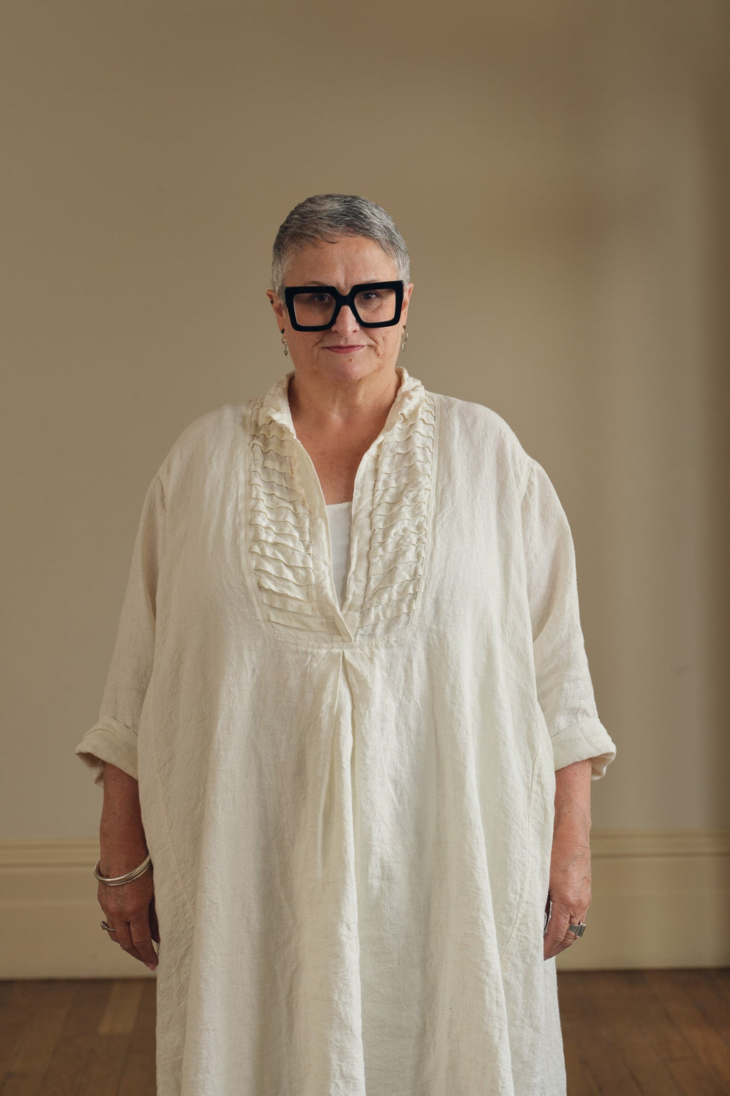 Yves Tuxedo Dress - Linen