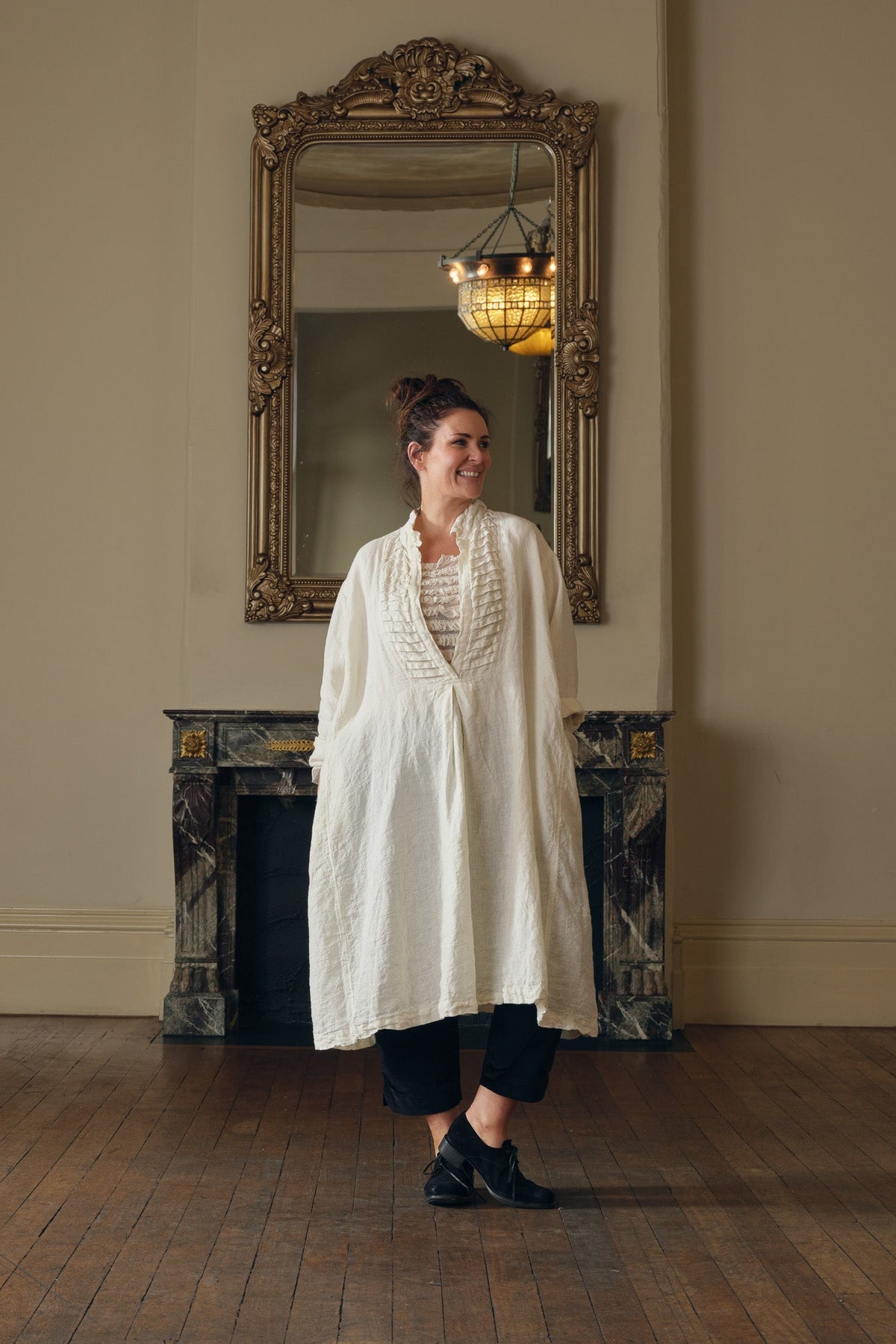 Yves Tuxedo Dress - Linen