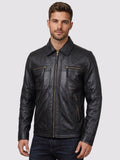Black Leather Zipper Jacket