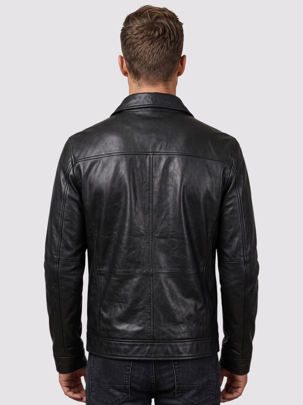 Black Leather Zipper Jacket